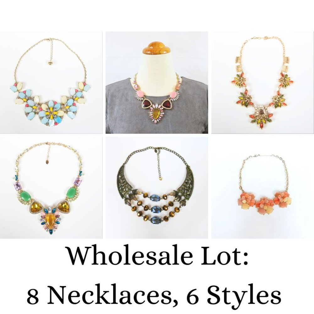 Statement Necklaces - Wholesale Lot - 8 Pieces 6 Styles - Reseller Bundle Resale